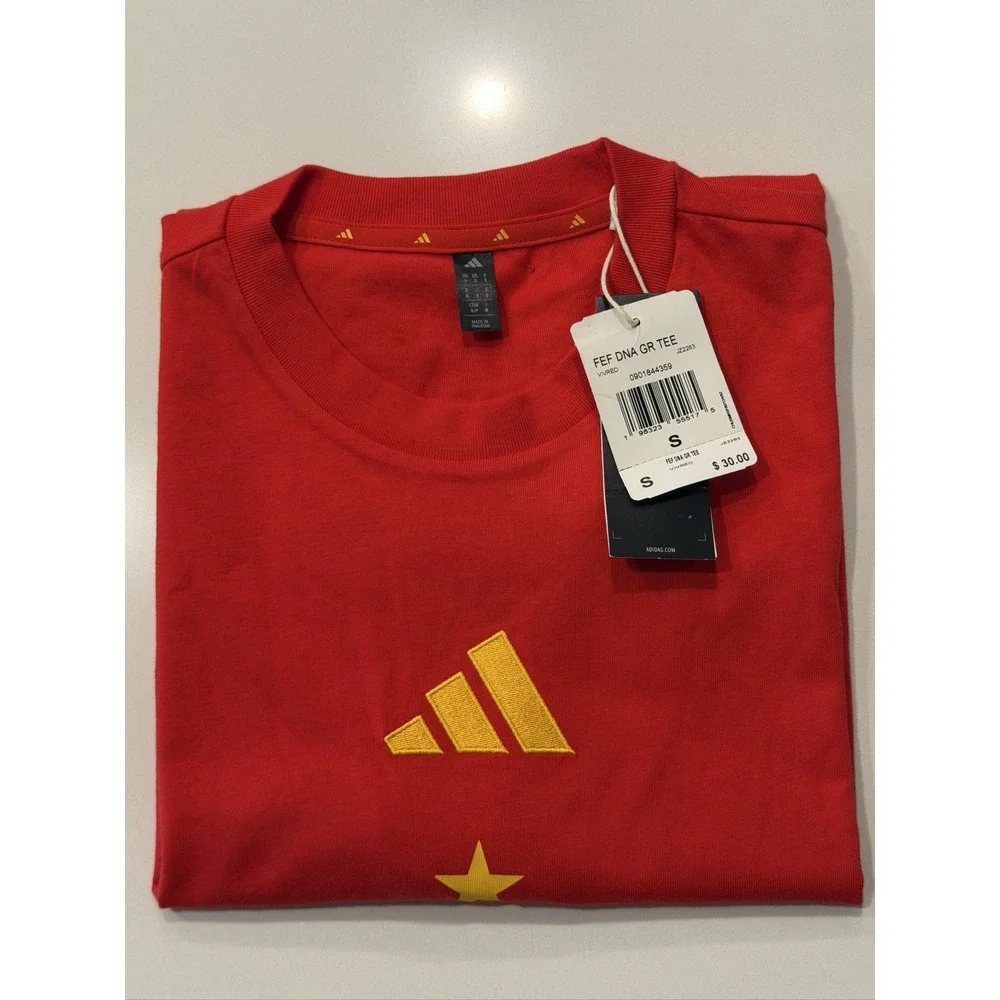 Adidas FEF DNA GR TEE JZ2263 Soccer T-Shirt Spain National Team Mens Small NWT